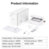 Mini vacuum Sealer Vacuum Compression Bag Food Bag Machine Portable Plastic Bag Clip Sealing Machine Household Vacuum Machine