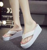 Open Toe Women Wedge Sandals Thong Flip Flops Platform Slippers Summer Beach Outdoor Slides Woman Height Increased Sandles