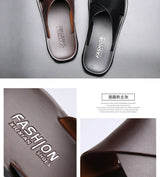 Leather Slippers For Men New Hotel Beach Summer Shoes High Quality Big Size  Slip On Light Flats Male Flip Flops 2023