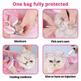 Cat Grooming Bag Shower Mesh Bag Adjustable Multifunctional Breathable Anti Bite Anti Scratch Cat Restraint Bag