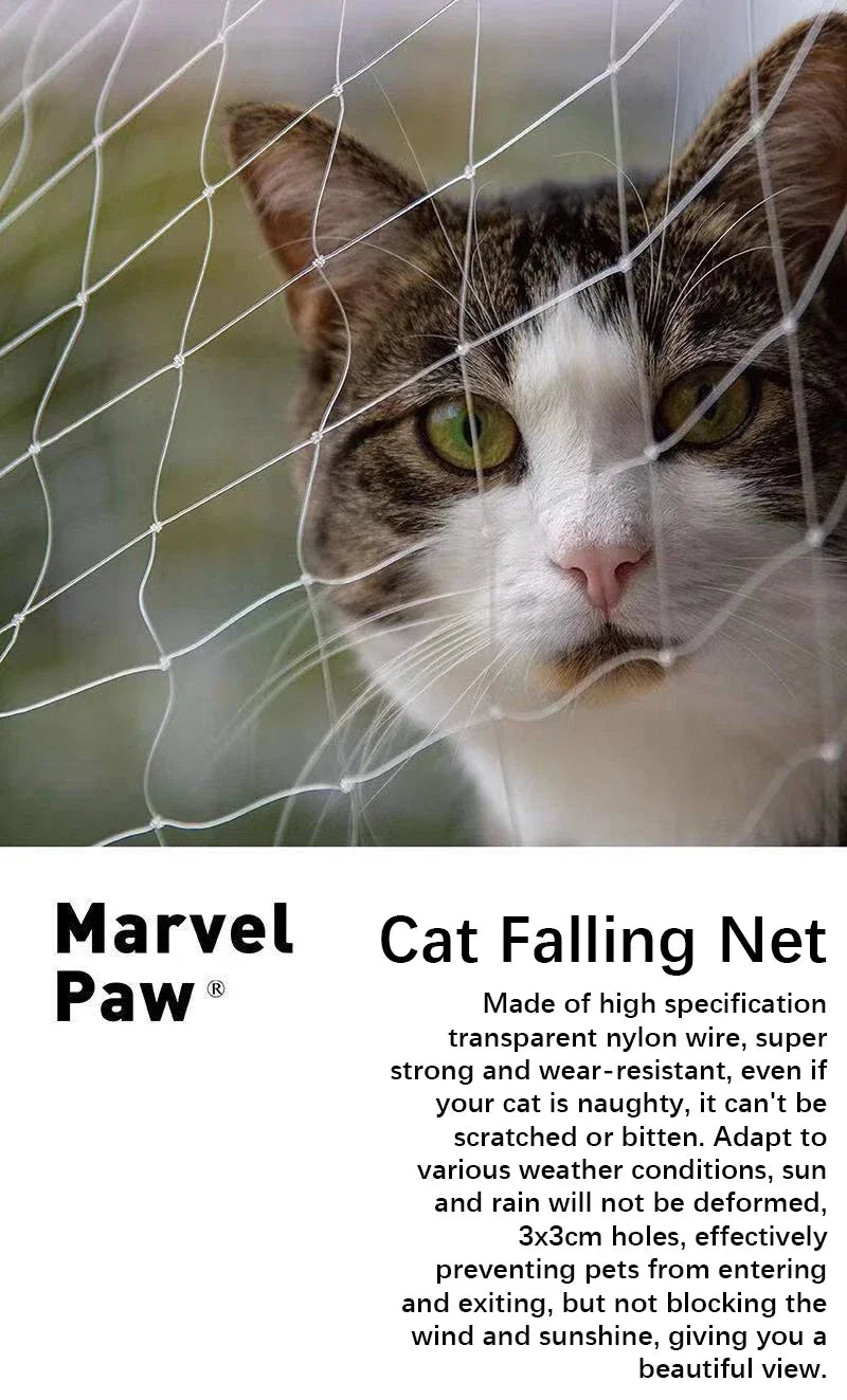 Cat Net Pet Protective Cover Floating Window Mesh Plastic Nylon Steel Wire Grid Garden Balcony Safety Fall Prevention Netting