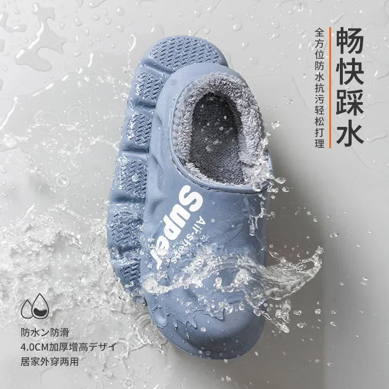 New Winter Men Warm Shoes Home Cotton Shoes Outdoor Waterproof Couple Snow Shoes Women Casual Shoes Indoor Slipper Bedroom Shoes