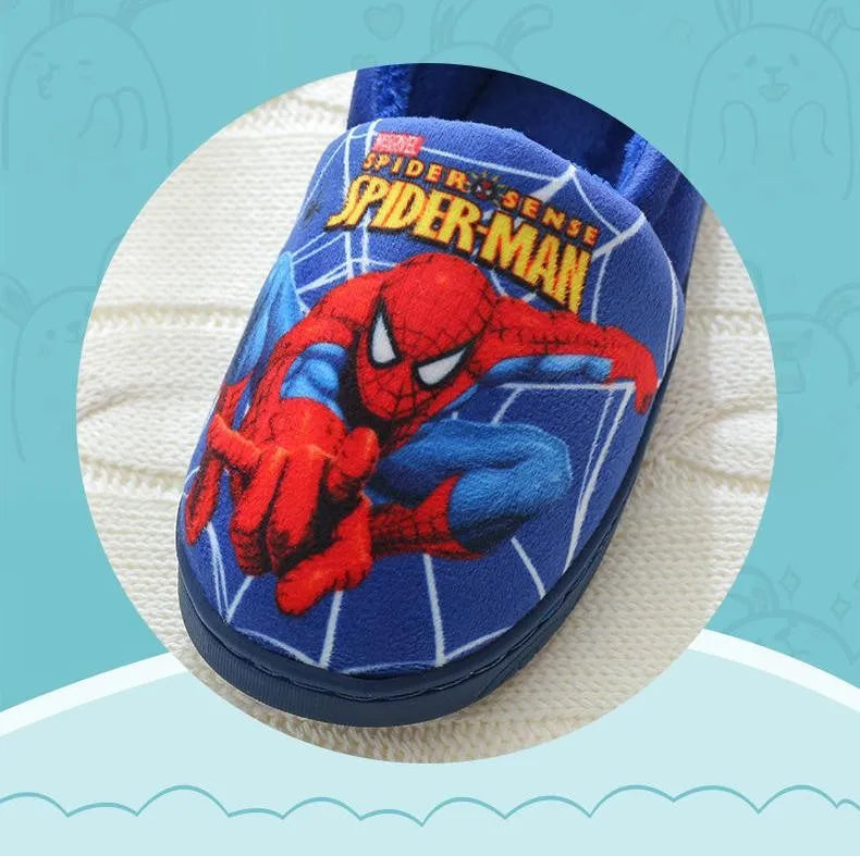 Spider Man Pattern Children Cotton Slippers Autumn Winter New Kids Indoor Shoes Cartoon Fashion Warm Baby Boys Cottonslipper