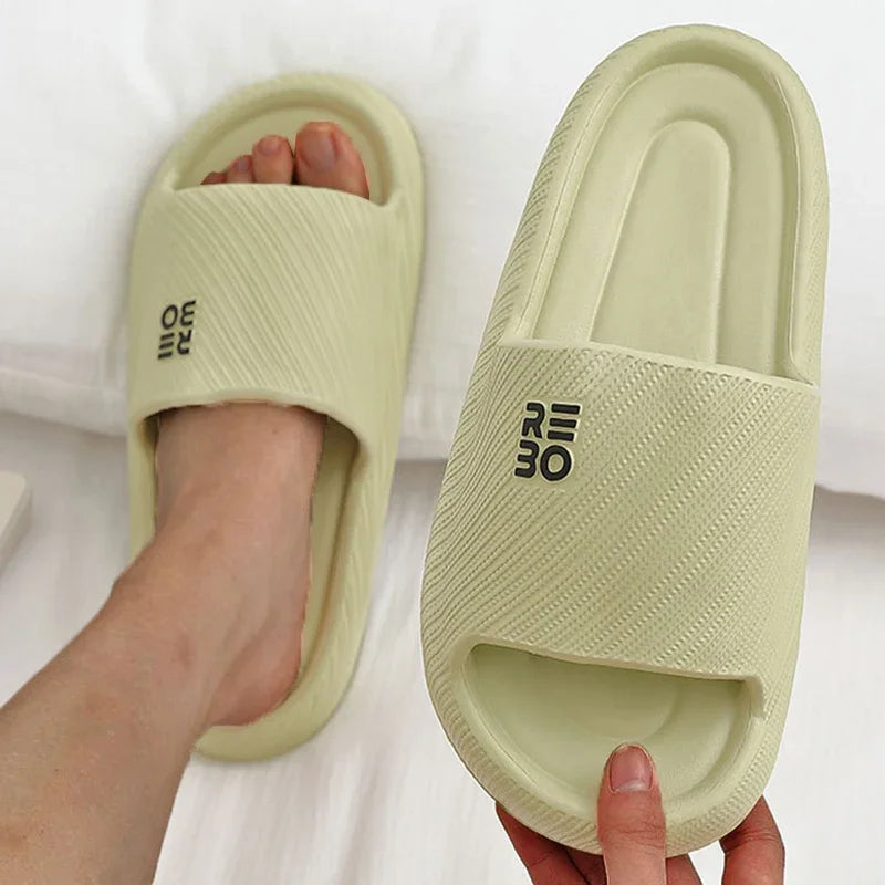 Fashion Summer Couple Non-slip Flat Slides Lithe Soft Cosy Seabeach Sandals Men's Slippers Women Casual Home Indoor Flip Flops