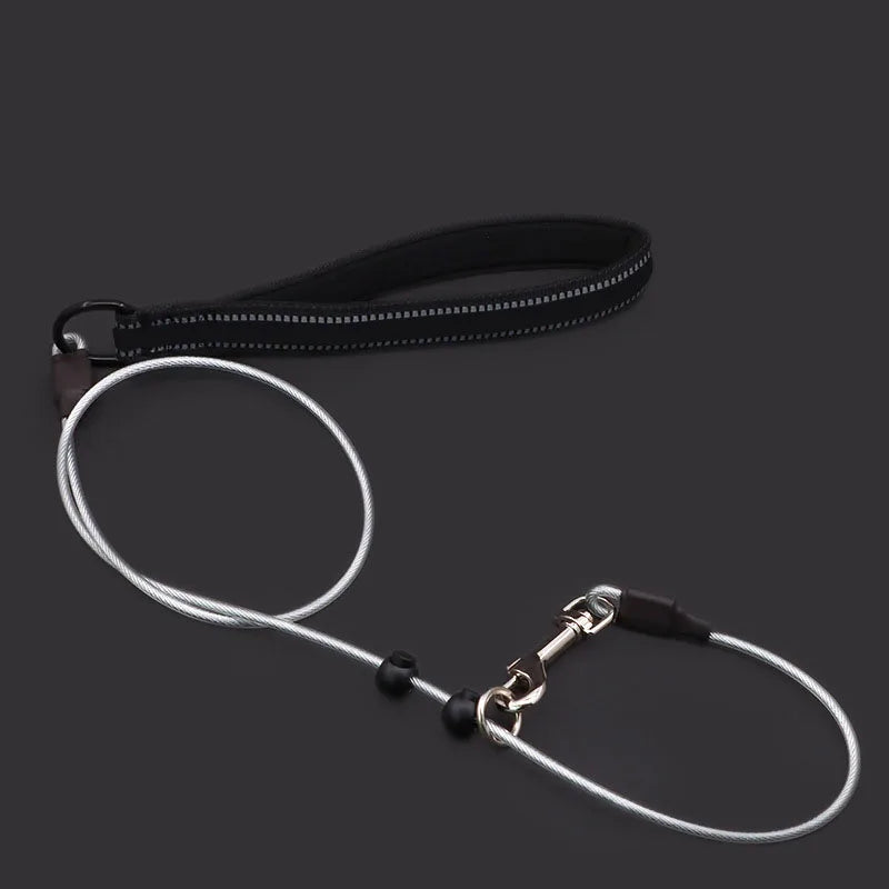 120cm Steel Wire Dog Rope Dog Training Leash Dog P Chain Slip Reflective Anti-bite Strong Big Dog Leash P Collar Lead For Dog