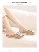 Rattan Grass Woven Slippers For Home Summer Men And Women Home Couples Linen Slippers Indoor Non-Slip Floor