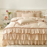 Ruffle Duvet Cover Queen Twin 100%Washed Microfiber 3pcs Bedding Duvet Cover Set, Shabby Chic Farmhouse Duvet Cover Pillow shams