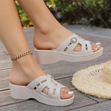 2024 New Summer Style Comfortable and Wear-resistant Casual Open-toe Elegant and Fashionable Women's fish mouth slippers