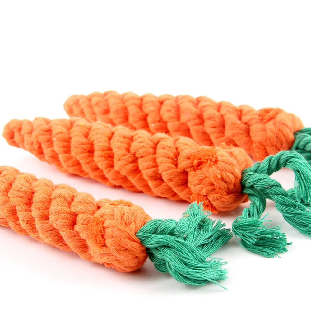 Cat Toys Carrot Pet Toys Durable Cotton Rope Woven Puppy Chew Toys for Cats Molar Cleaning Teeth Pet Supplies Cat Accessories