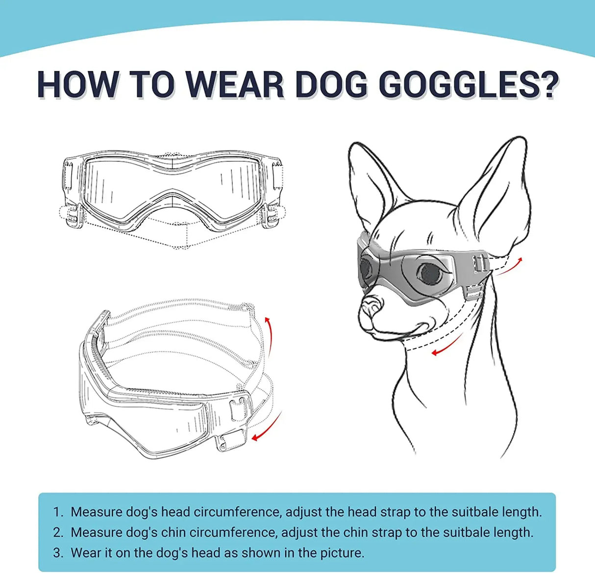 ATUBAN Dog Goggles Small Breed, Dog Sunglasses for Small Breed UV Protection Eyewear for Small Dog puppy Outdoor Riding Driving