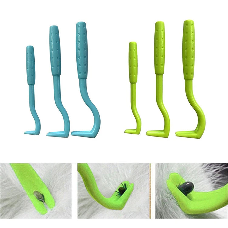 3pcs Flea Remover Hook Tick Remover Tweezer Tick Pull Pet Cat Dog Accessaries Tick Clamp Pet Mites Flea Extractor Dog Accessarie