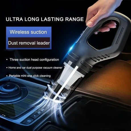 120W Portable Car Vacuum Cleaner USB Charging Handheld Cordless Vacuum Cleaner Powerful Suction for Auto/Home/Office/Pet Hair