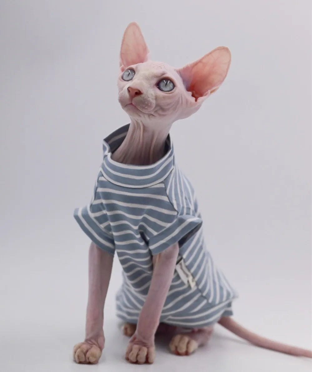 Sphynx Cat Clothes Cotton Hairless Cat Vest Baby 100% Cotton Soft Summer Sleeveless Thin Vest Cat Clothes for Devon, Cornish