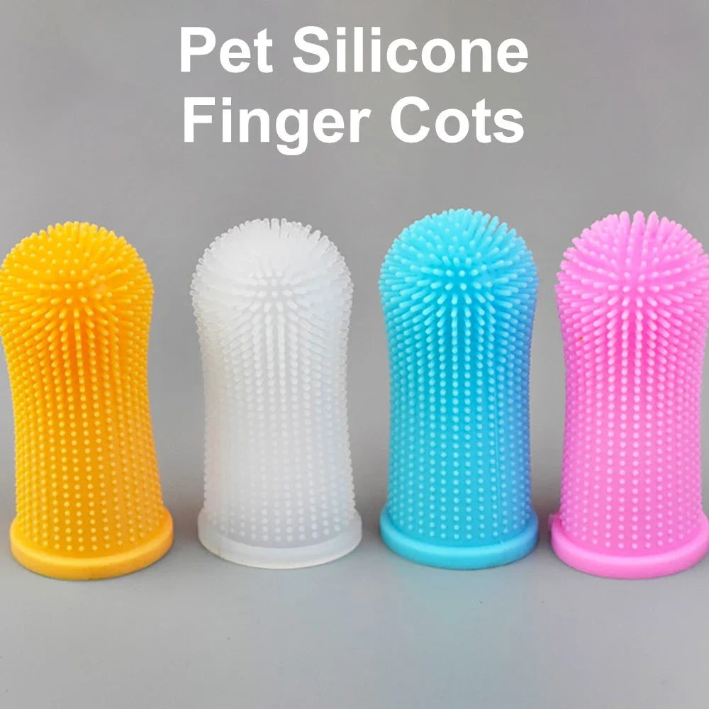 Dog Super Soft Pet Finger Toothbrush Teeth Cleaning Bad Breath Care Nontoxic Silicone Tooth Brush Tool Dog Cat Cleaning Supplies