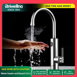 Briwellna Tankless Water Heating Faucet 220V Electric Kitchen Faucet 2 in 1 Digital Display Hot Water Heater Flowing Faucet