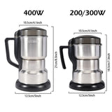 400W 304 Stainless Electric Grinder Eight Page Blade Electric Fast Grinding Multifunction Smash Machine Rice Beans Home Blender