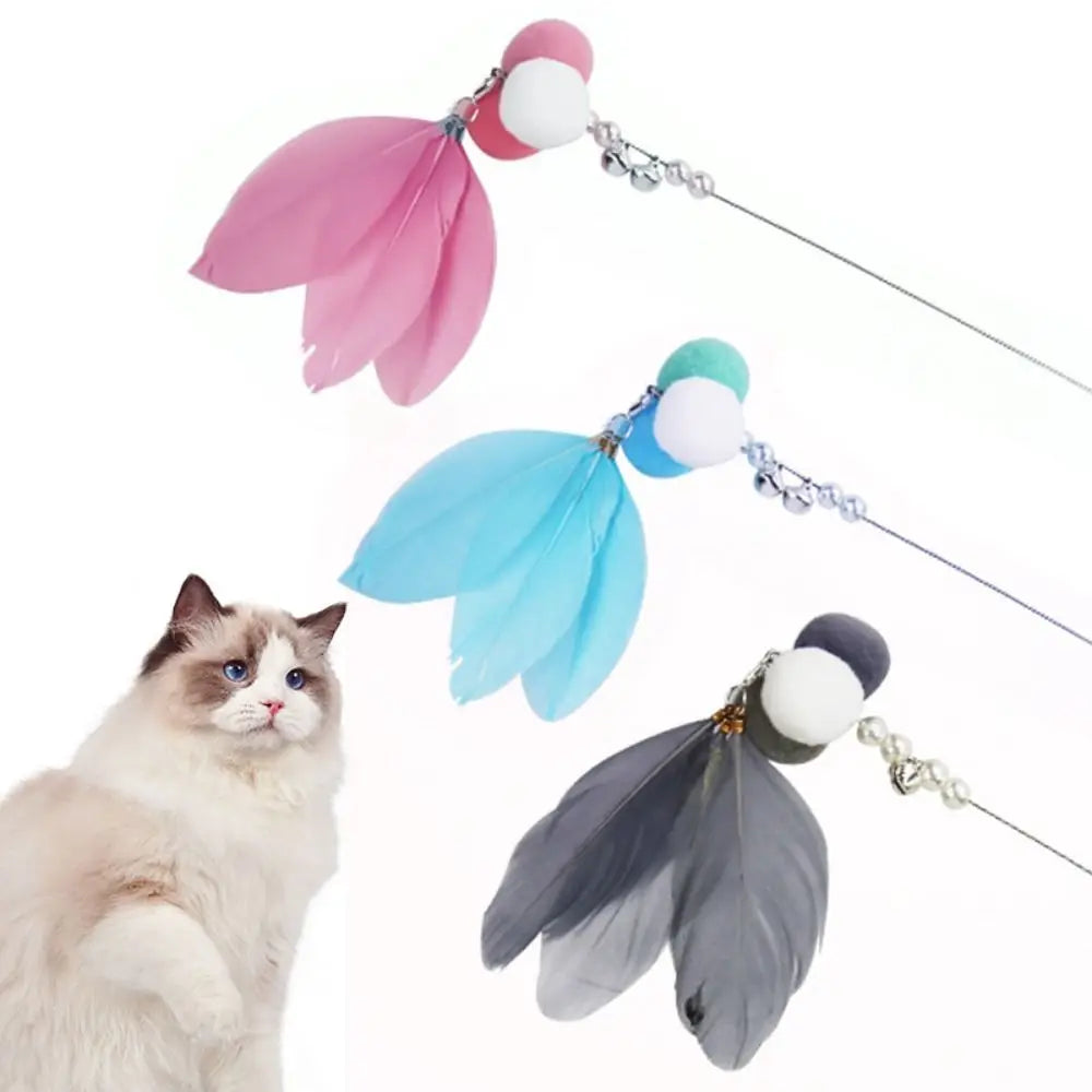 Funny with Bell for Cat Playing Bite resistant Pet Toys Cat Stick Toys Kitten Teaser Stick Cat Fishing Rod