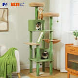 Large Cat Tree Tall Cat Tower for Indoor Cats Multi-Level Plush Cat Condo with Scratching Posts Scratching Boards Perches Caves