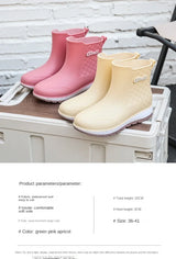 2024 New Fashionable Adult Nonslip Outer Wear Rainy Day Waterproof Rain Boots Waterproof Leisure Fishing and Sea Shoes for Women