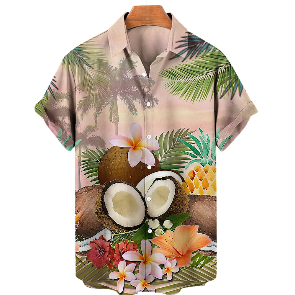 Summer Shirt Hawaiian Shirts For Men Beach Vacation Short Sleeve Tops Casual Men's Blouse Fashion Camisas De Hombre Clothing XL