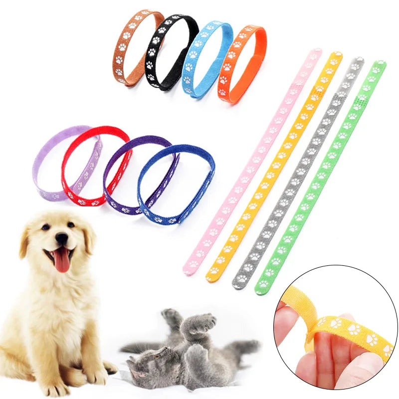 Pet Classification Collar Puppy Kitten Identification Footprint Collar Newborn Puppy Cat Birth Milk Dog Necklace Pet Supplies