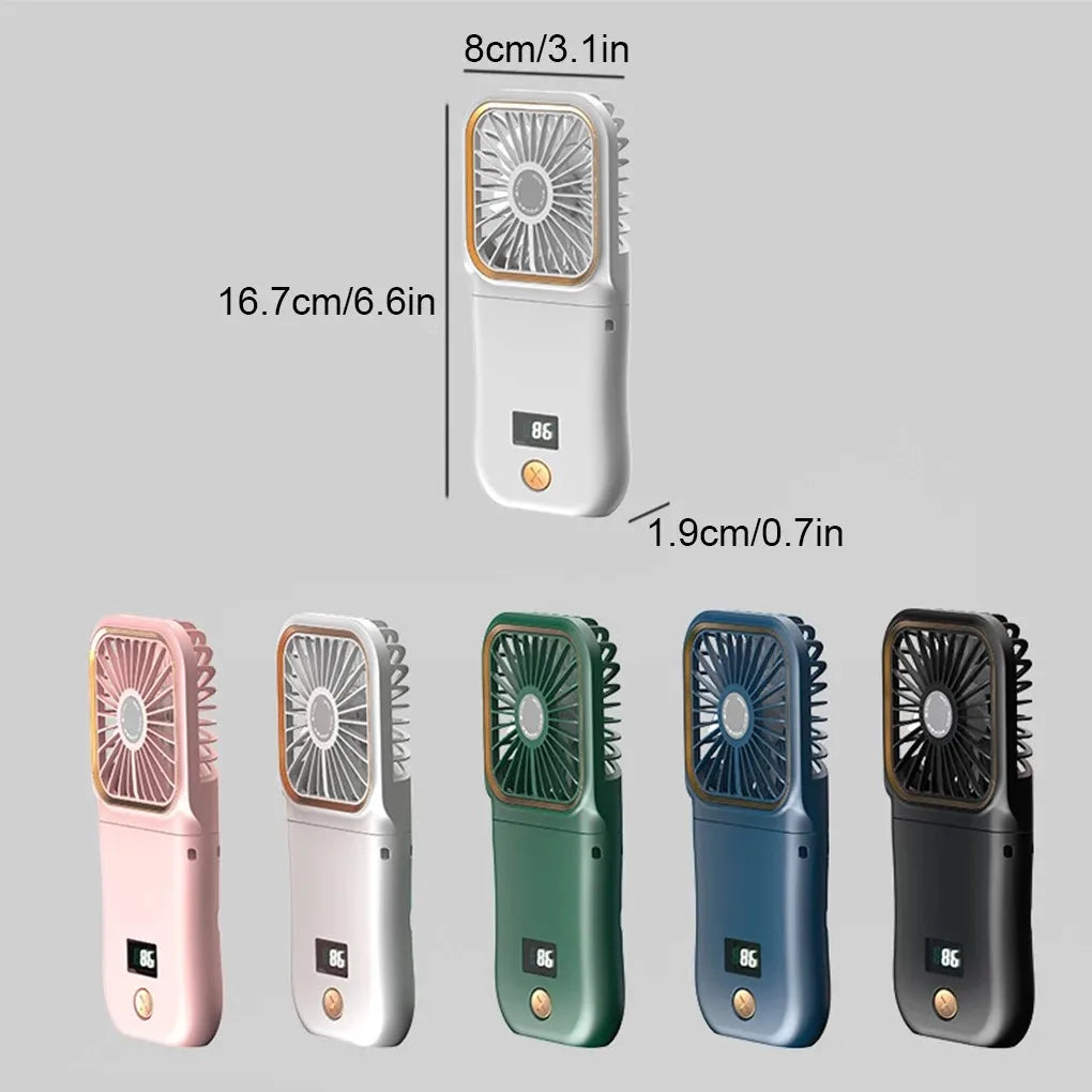 Hanging Neck Fans Mini Portable Folding USB Charging 3000mAh Power Bank Portable Handheld Desktop Multi Function Fan