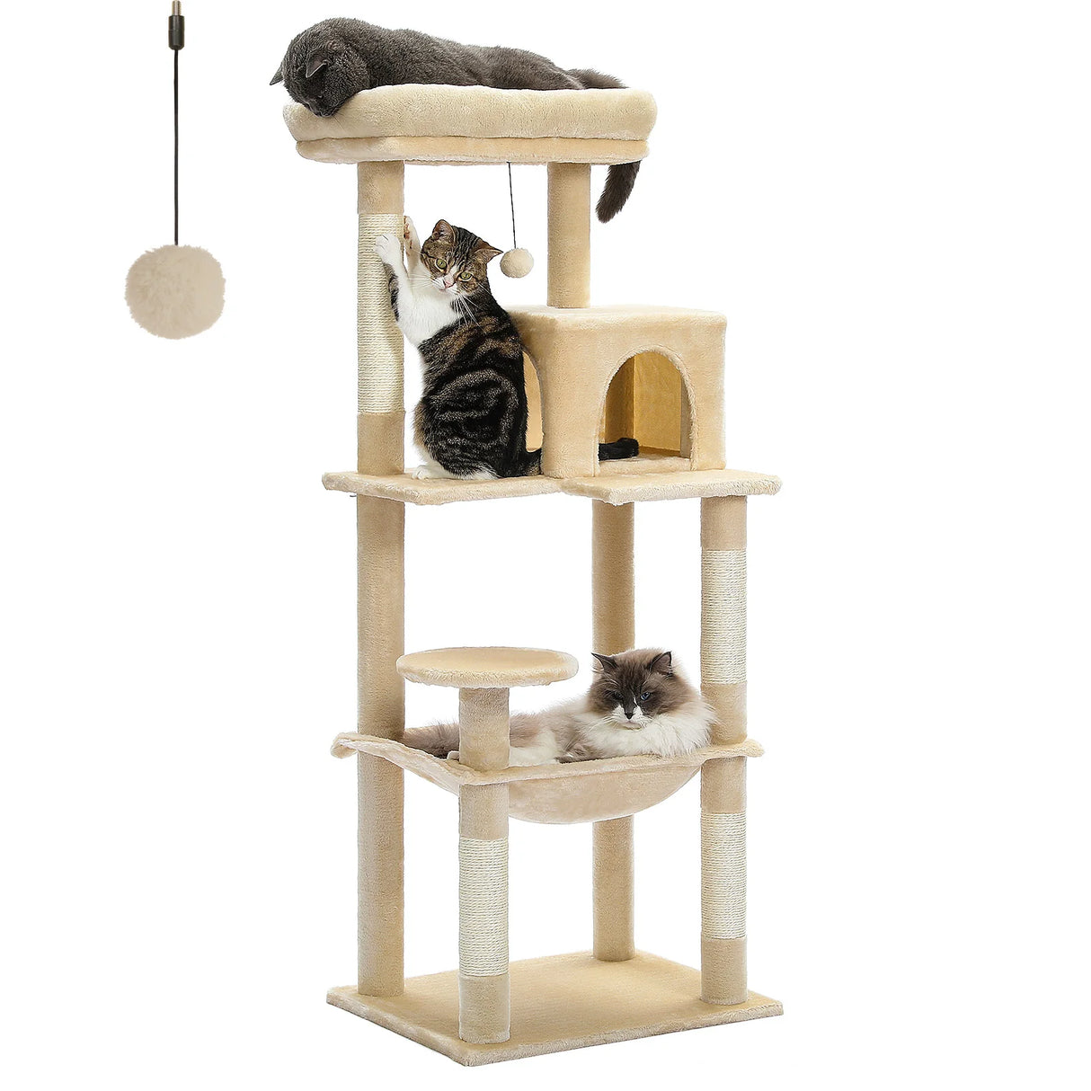 Multi-Level Cat Tree with Scratching Post Luxury Cat Tower with Condo House Cat Scratcher for Indoor Cat Accessories Pet Cat Toy