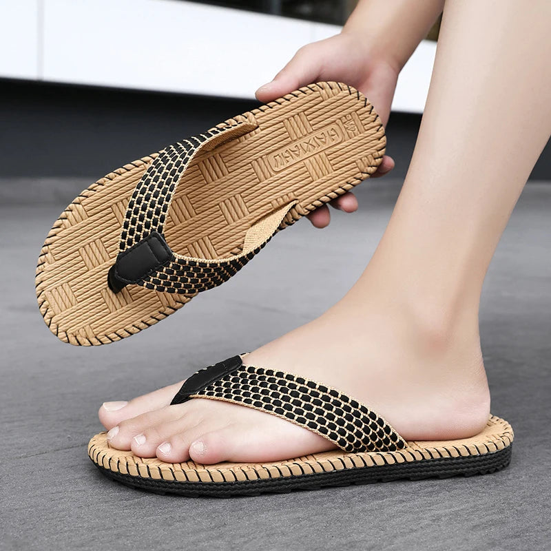 Vanmie Summer Slippers Men Massage Beach Flip Flops Men Slippers 2024 Casual Anti-slip Beach Slippers for Men Fashion Flip-flops