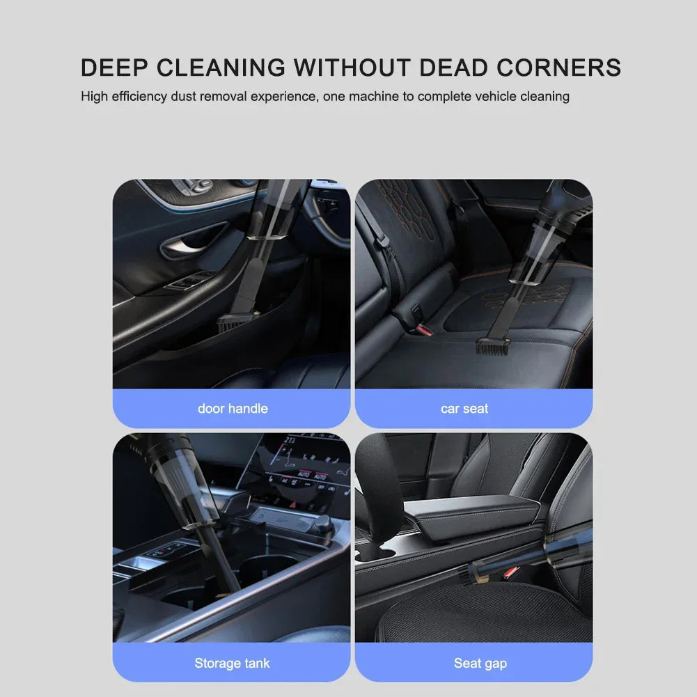 120W Portable Car Vacuum Cleaner USB Charging Handheld Cordless Vacuum Cleaner Powerful Suction for Auto/Home/Office/Pet Hair