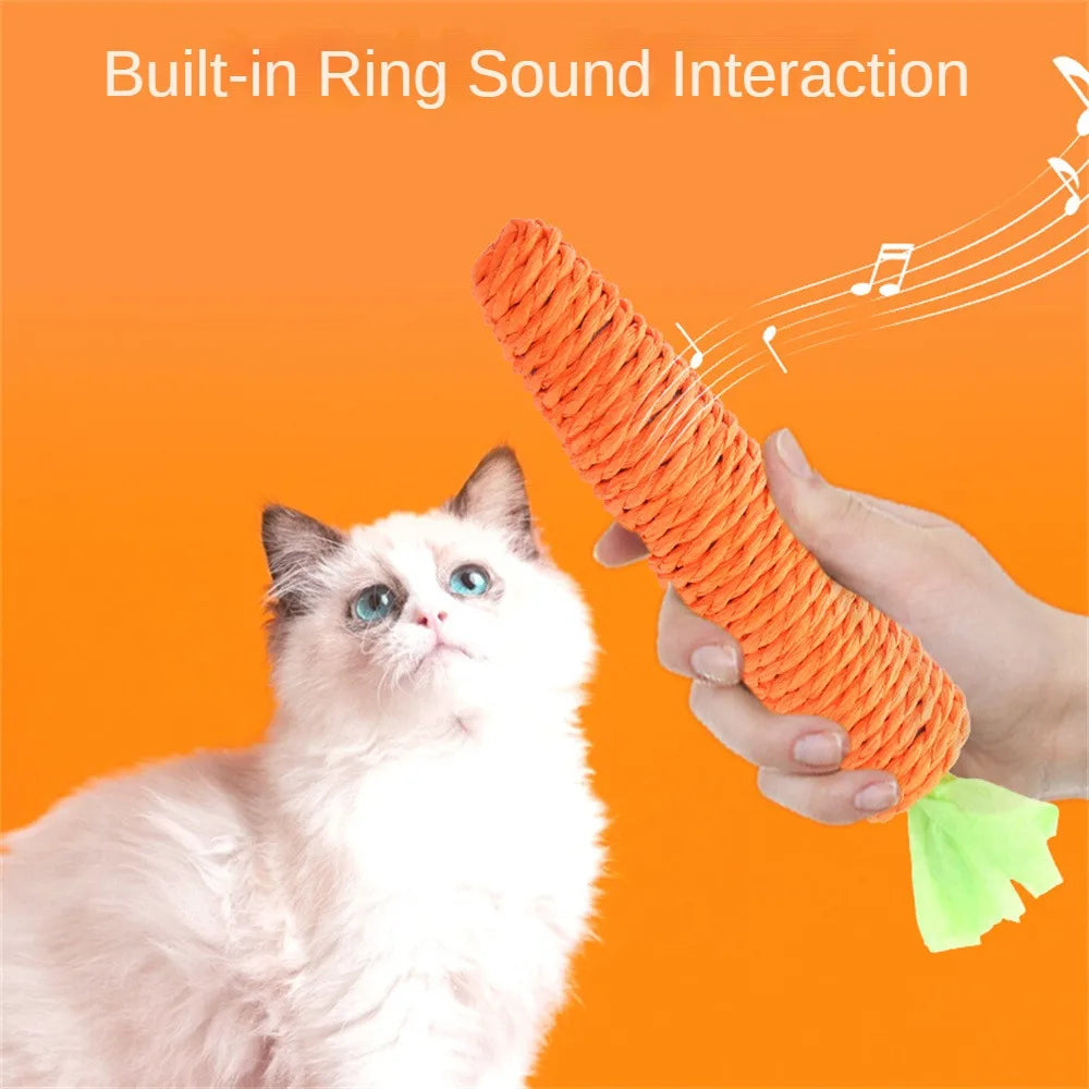 Cat Toys Carrot Pet Toys Durable Cotton Rope Woven Puppy Chew Toys for Cats Molar Cleaning Teeth Pet Supplies Cat Accessories