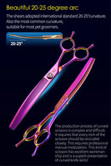 Fenice High-grade 6.5/7.25 inch Straight/Curved JP440C Thinning Rate 25%-70% Shears Chunker Scissors Pets Dog Grooming Scissors