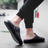 New Summer Women Men Sandals Mesh Breathable Padded Beach Flip Flops Shoes Solid Flat Bath Slippers Lighted Casual Shoes