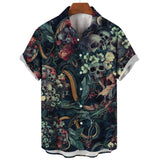 Summer Skull Head 3D Printed Men Shirt Man/Women Casual Fashion Short Sleeves Shirts Button Lapel Tops Oversized Unisex Clothes