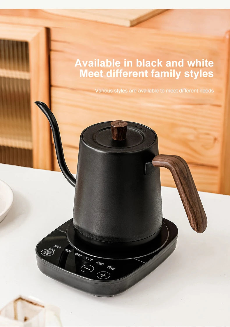 Gooseneck Electric Kettle 800ml Hand Brew Coffee Pot smart Teapot Temperature Control Pot 1000W Rapid Heating Kettle 110v/220v