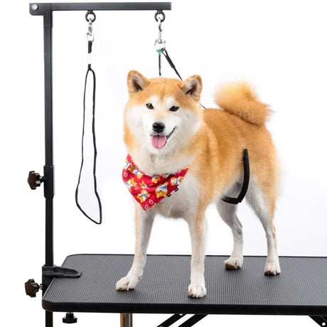 Pet Foldable Grooming Bracket Adjustable Steel Suspender Grooming Table Arm Support Dog Cat Holder Desk Pet Accessories 강아지미용