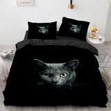 3D Cat Bedding Set Luxury Animal Duvet Cover with Pillowcase Queen King Single Double Size for Girls Boy Polyester Quilt Cover