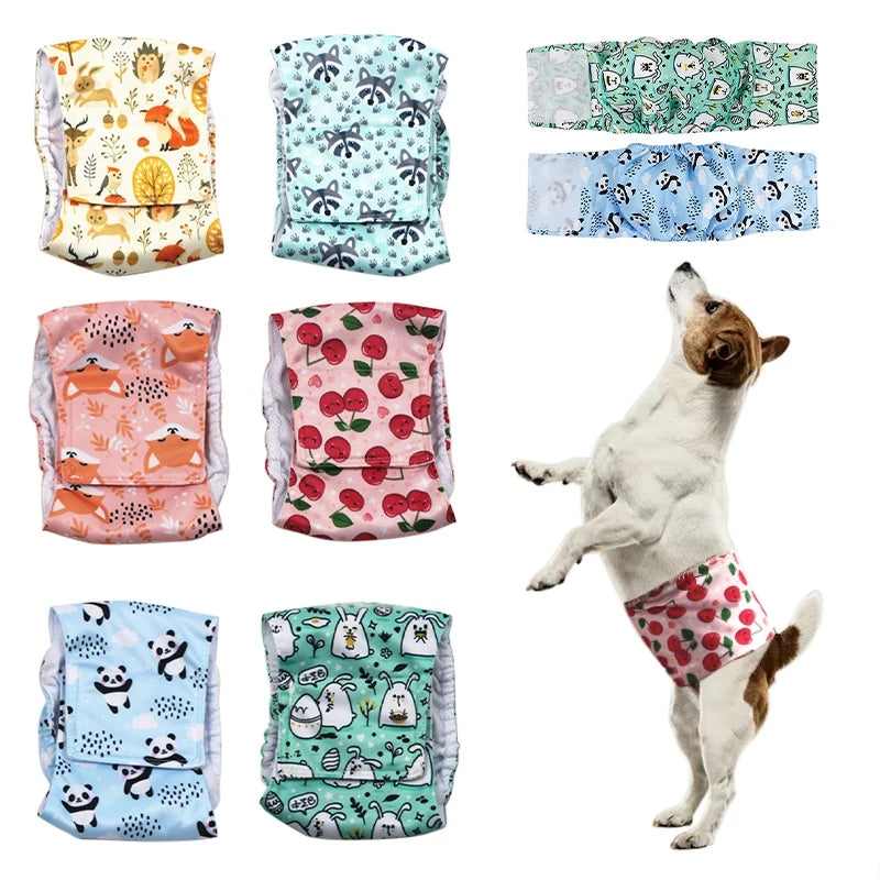 Male Dog Shorts Prevent Bed Wetting Physiological Pants Pet Underwear Reusable Sanitary Panties Adjustable Diapers for Dog Puppy