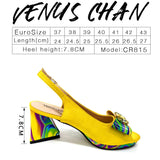 Venus Chan New Italian Shoes and Bag for Party 2024 Blue Color Rhinestones Painted Pattern Elegant Woman Peep Toe High Heels