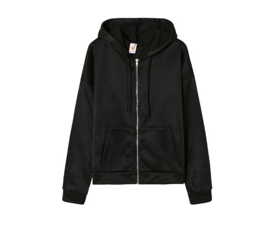 Women Fashion Solid Color Hoodies Elegant Long Sleeve Zipper Drawstring Chic Sweatshirt Casual Communte Holiday Pocket Hooded