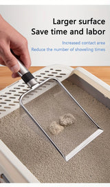 Stainless Steel Fine Mesh Cat Litter Scoop Easy To Clean Non-Stick Shovel for Reptiles Sand Efficient Durable Litter Scoop