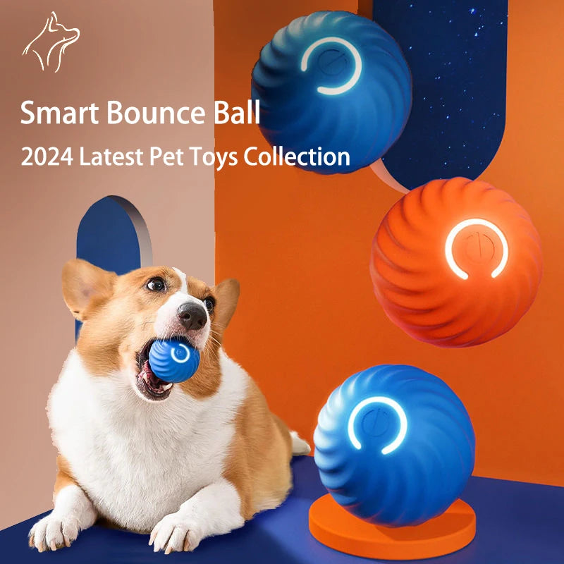 Smart Automatic Rolling Jumping Ball Toy Durable Dog Chew Toys Pet Grinding Teeth squeak Balls For Dog Interactive Supplies