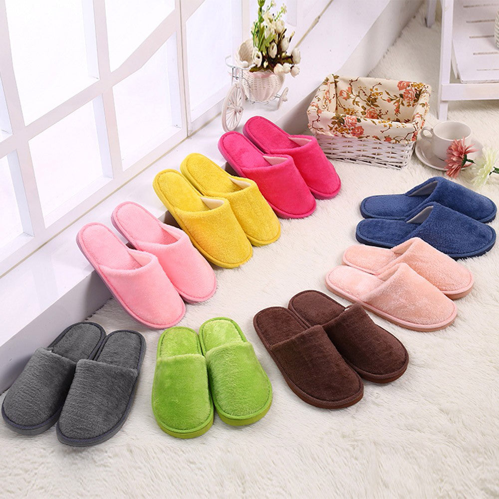 Soft House Slippers for Man Flock Autumn Winter Plush Indoor Male Shoes Warm Home Slippers 2023 Non Slip Men's slipper