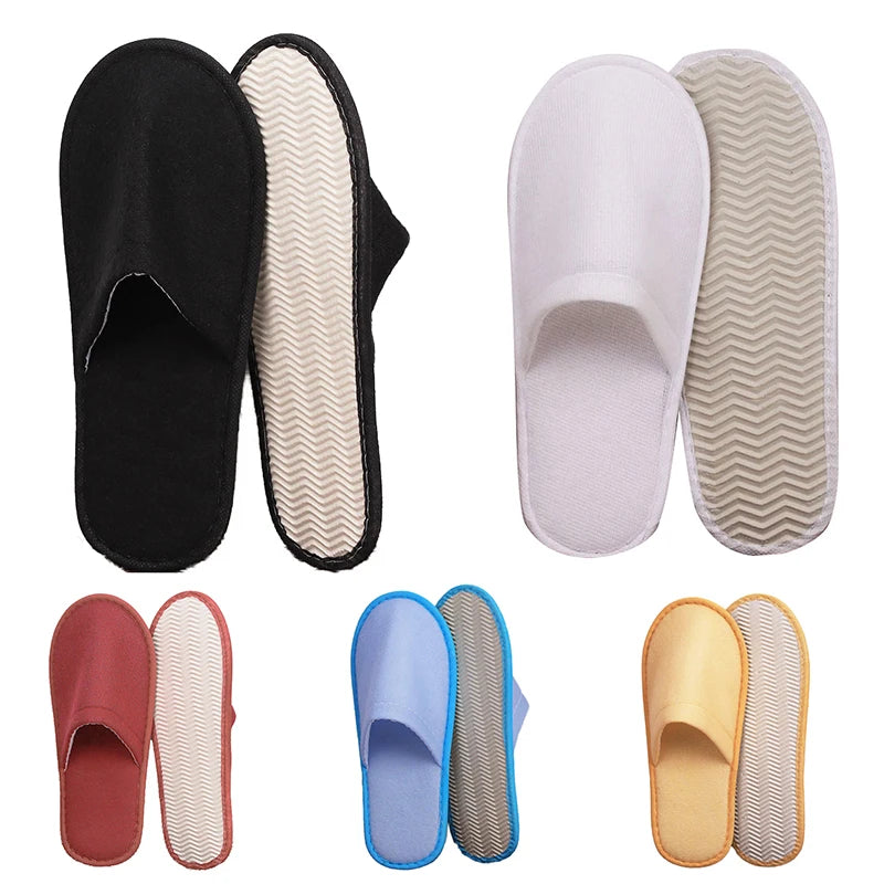 1Pairs Disposable Slippers Hotel Travel Slipper Sanitary Party Home Guest Use Men Women Unisex Closed Toe Shoes Salon Homestay