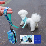 3 Pcs Dog Harness Leash and Poop Bag Dispenser Set for Small Medium Dogs Cats Pet Walking Supplies Puppy Chihuahua Harness Vest