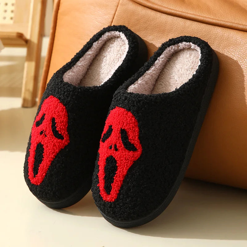 Slippers Skull Cartoon Warm Winter Cotton Slippers Men and Women's Couple Home Indoor Cotton Slippers