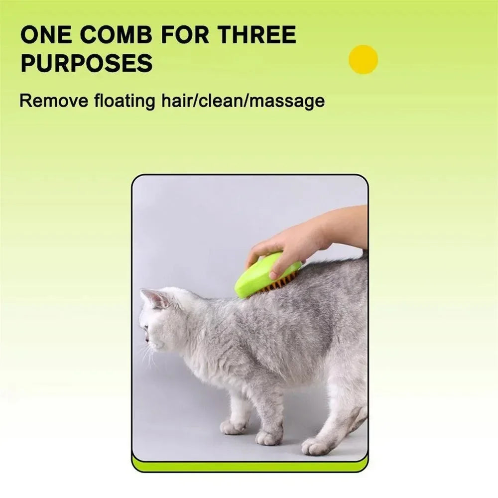 Electric Sprayer Massage Pet Grooming Tool Dog Cat Steamy Brush Steam Brush Shedding 3 in 1 Electric Sprays Massage Combs