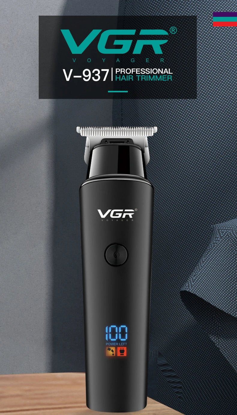 VGR Hair Trimmer Professional Electric Trimmers Cordless Hair Clipper Rechargeable LED Display V 937