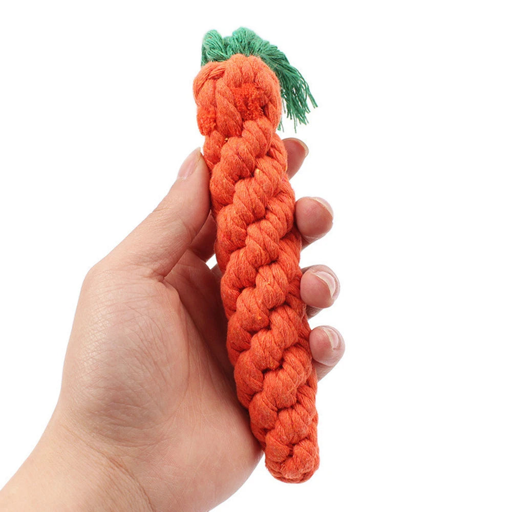 Cat Toys Carrot Pet Toys Durable Cotton Rope Woven Puppy Chew Toys for Cats Molar Cleaning Teeth Pet Supplies Cat Accessories