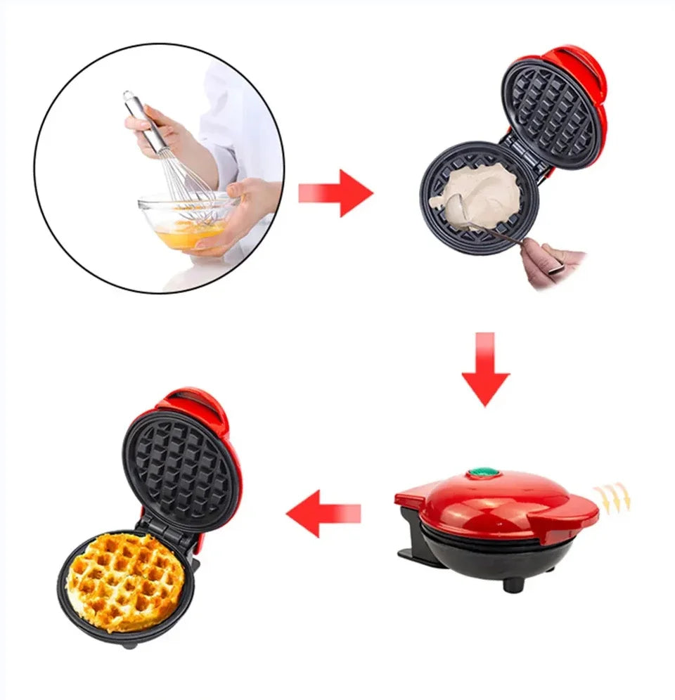 Sandwich Cake Baking Tray, Household Breakfast Electric Baking Pan, Fully Automatic Multifunctional Mini Waffle Biscuit Machine