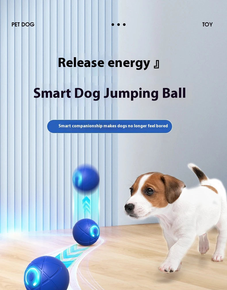 New Smart Dog Toy Ball Electronic Interactive Pet Toy Moving Ball USB Automatic Companion Toy Jumping Ball for Puppy Birthday Gi